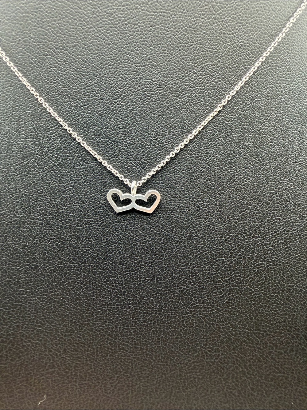 Delicate Double Heart Silver Necklace - Women's Jewelry